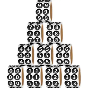 5000 count 10 Rolls Circle Number Stickers 0 to 9 Inventory Labels 0.5 Inch Round Inventory Stickers Numbered Self Adhesive Number Labels for Office Warehouse Organization Classroom Dating