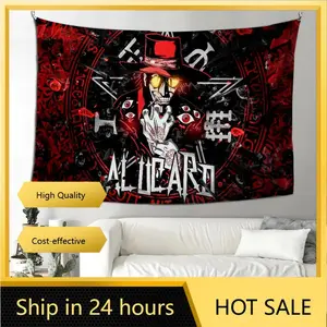 Alucard Hellsing Vampire Tapestry Decoration party Background Hanging Cloth Bedroom Tapestry Room Decor Aesthetic