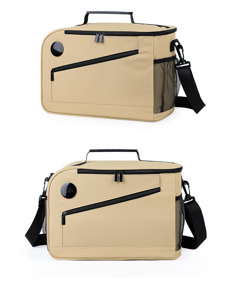 Thermometer insulated bag, outdoor fresh-keeping ice bag, large-capacity lunch bag, multi-functional lunch box storage bag, insulated picnic bag