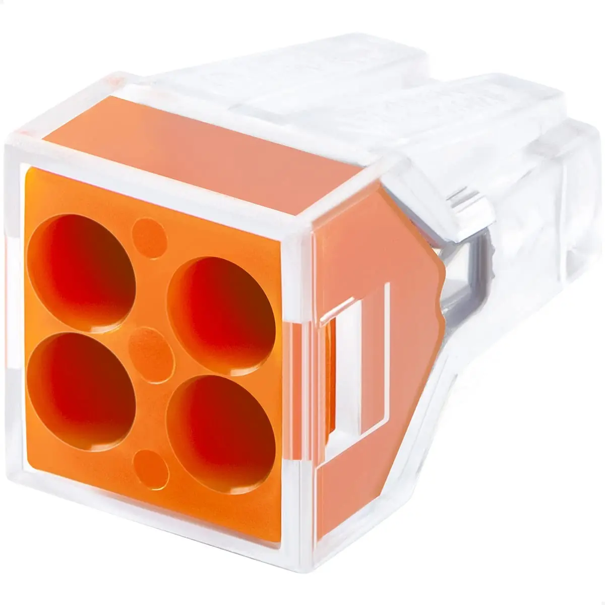 50 Pcs Push in Connectors Terminal Block 4 Conductor for Junction Box (4 Conductor)