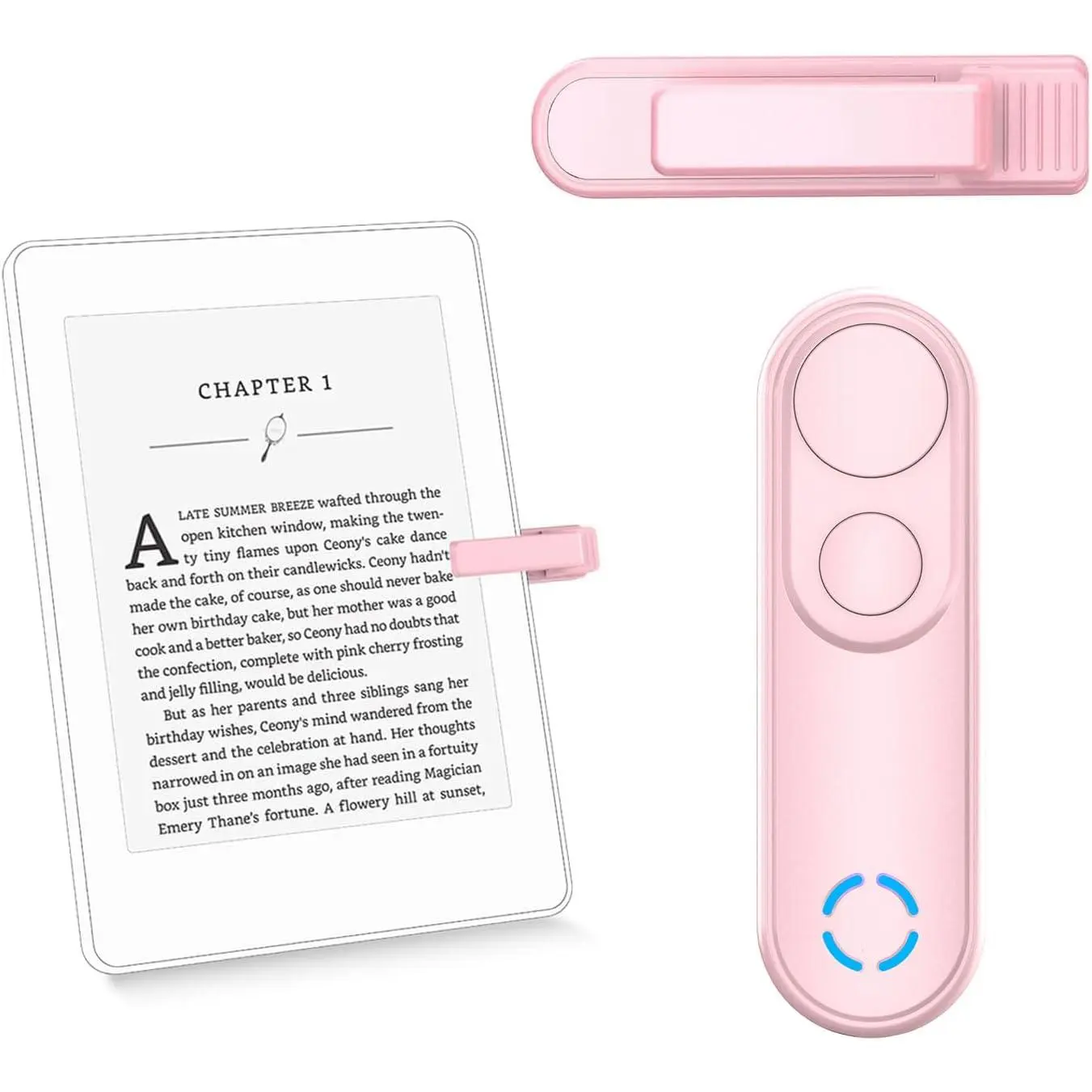 Remote Page Turner for Kindle Paperwhite Accessories | Page Turner Clicker for ipad Tablets Phone Reading Novels Taking Photos, Pink