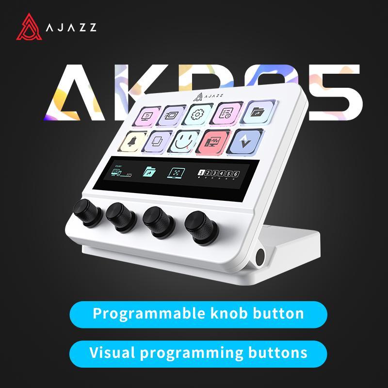 AJAZZ AKP05E Desktop Console Desktop Assistant Live Assistant Programmable Rotation Shortcut Key Multi Audio Control One click Operation Customizable Button Integrated Live Console Anchor Essential Suitable for Live Games and Office