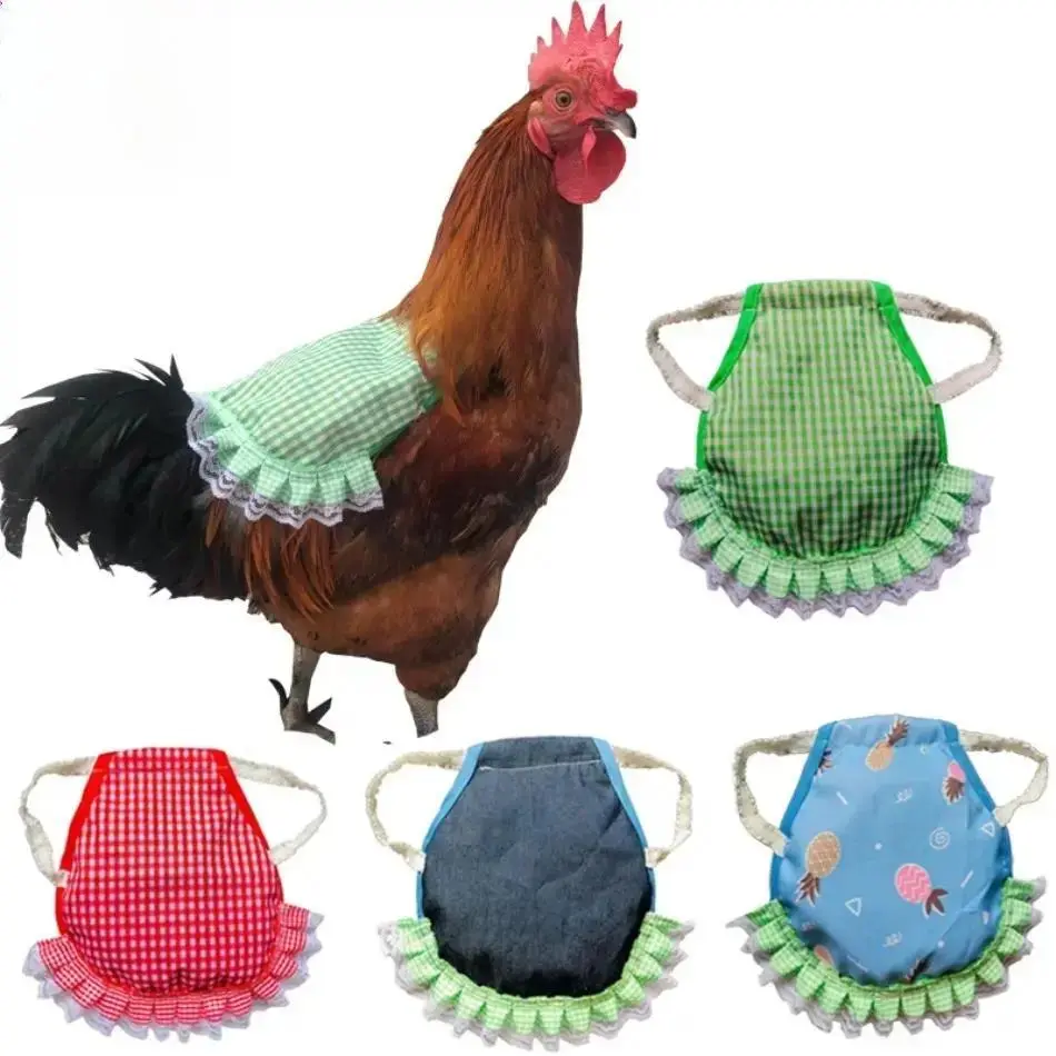 4pcs Chicken Saddle Aprons with Assorted Patterns, Double-Layer Feather Protector for Hens & Farm Chickens, Prevents Rooster Pecking Damage