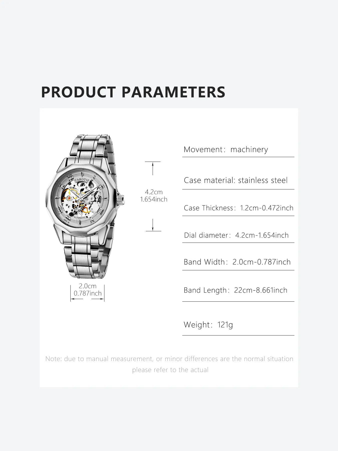 Men's Business Fashion Stainless Steel Mechanical Watch, Business Automatic Wristwatch, Casual Analog-digital Multi-function Wristwatch for Men, Perfect Birthday Gift for Men, with Box