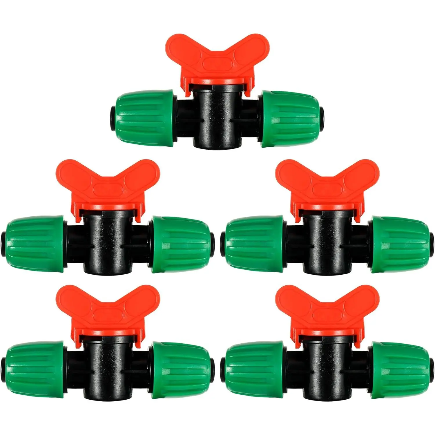 5 count 1/2 Inch Drip Irrigation  Valve 1/2" Drip Irrigation Shut Off Valve Drip Irrigation Fittings Irrigation Valve for Drip System for Garden Water Flow Control
