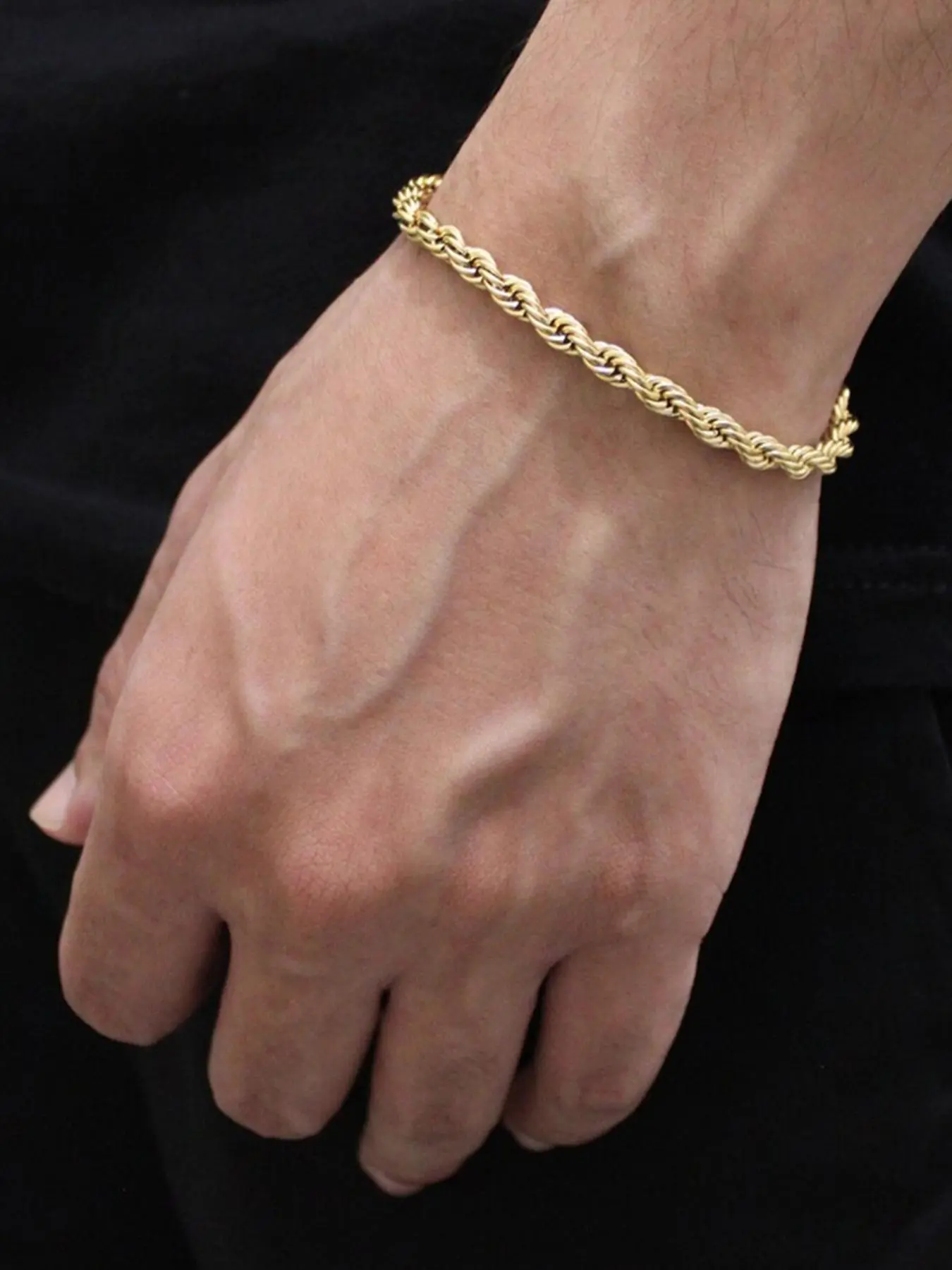 Men's Simple Twist Design Link Bracelet, Fashion Jewelry for Party, Daily Clothing Decor, Trendy All-match & Exquisite Jewelry for Birthday Gift
