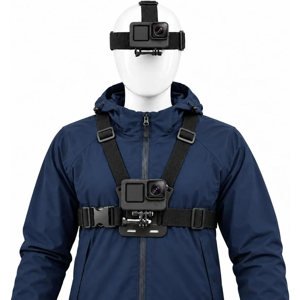 Chest Mount Harness and  Strap Mount Accessories Kit for Action Cameras
