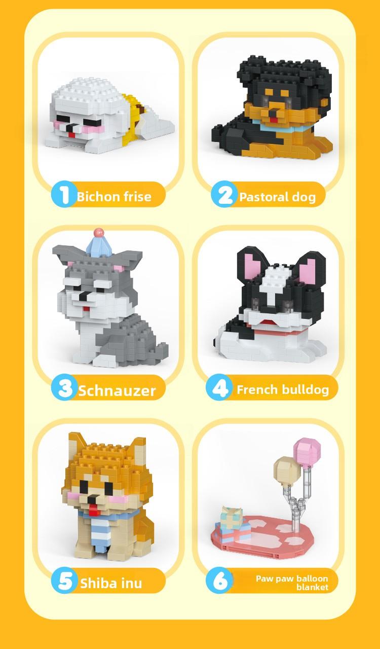 Cute Mini Particle Cat & Dog Building Blocks, Fun for Kids & Adults, Decor & Gift Idea, Perfect Time Killer,6PCS Cartoon Cat & Dog Pet Figures Building Blocks Set,Cute Cat Dog Micro Building Blocks Animal Model Kit for Kids Adults