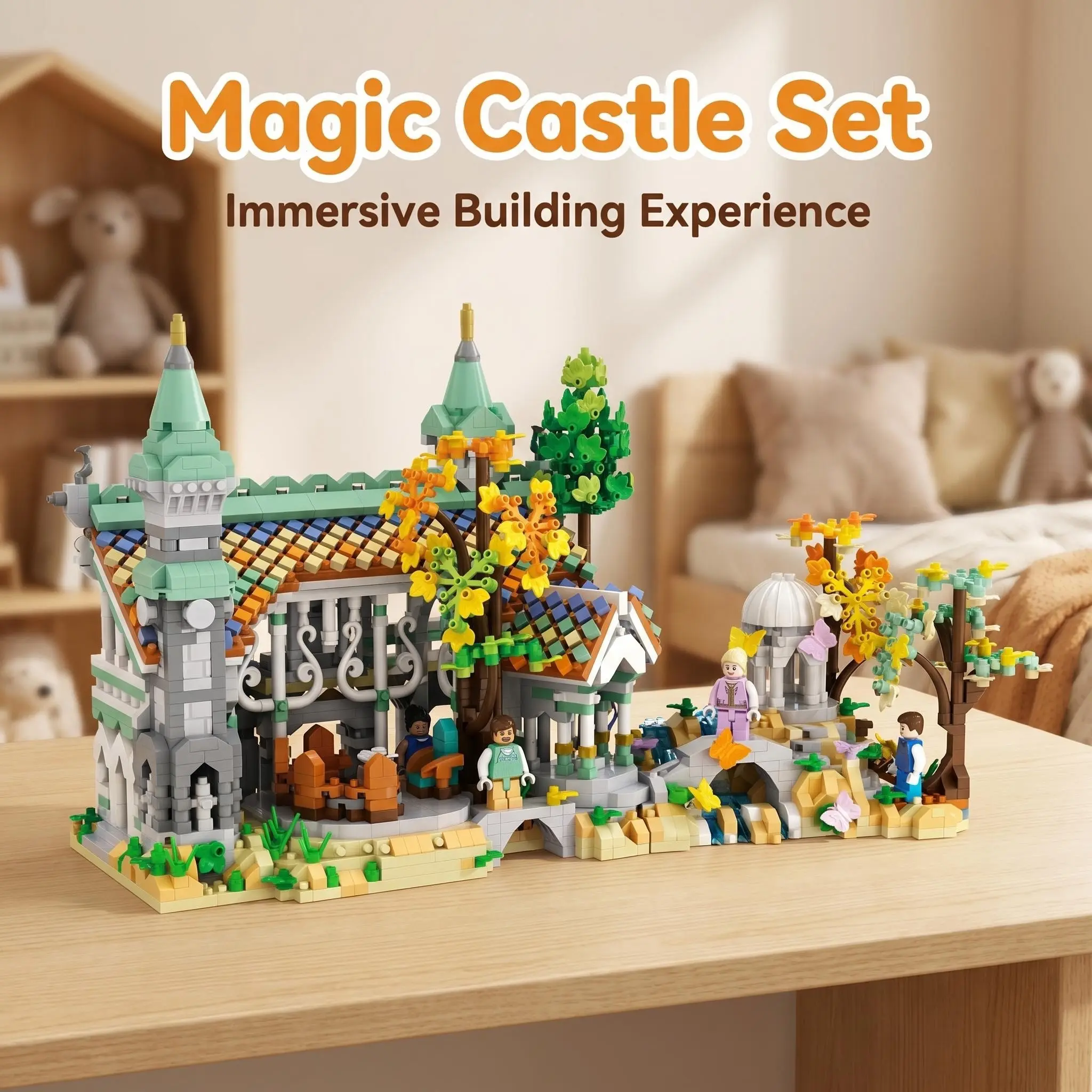 2900pcs Castle Building Set, 3D Architectural Model, Multicolor Blocks, Abs Material, Creative Decor, Adult Stress Relief Toy, Perfect Gift