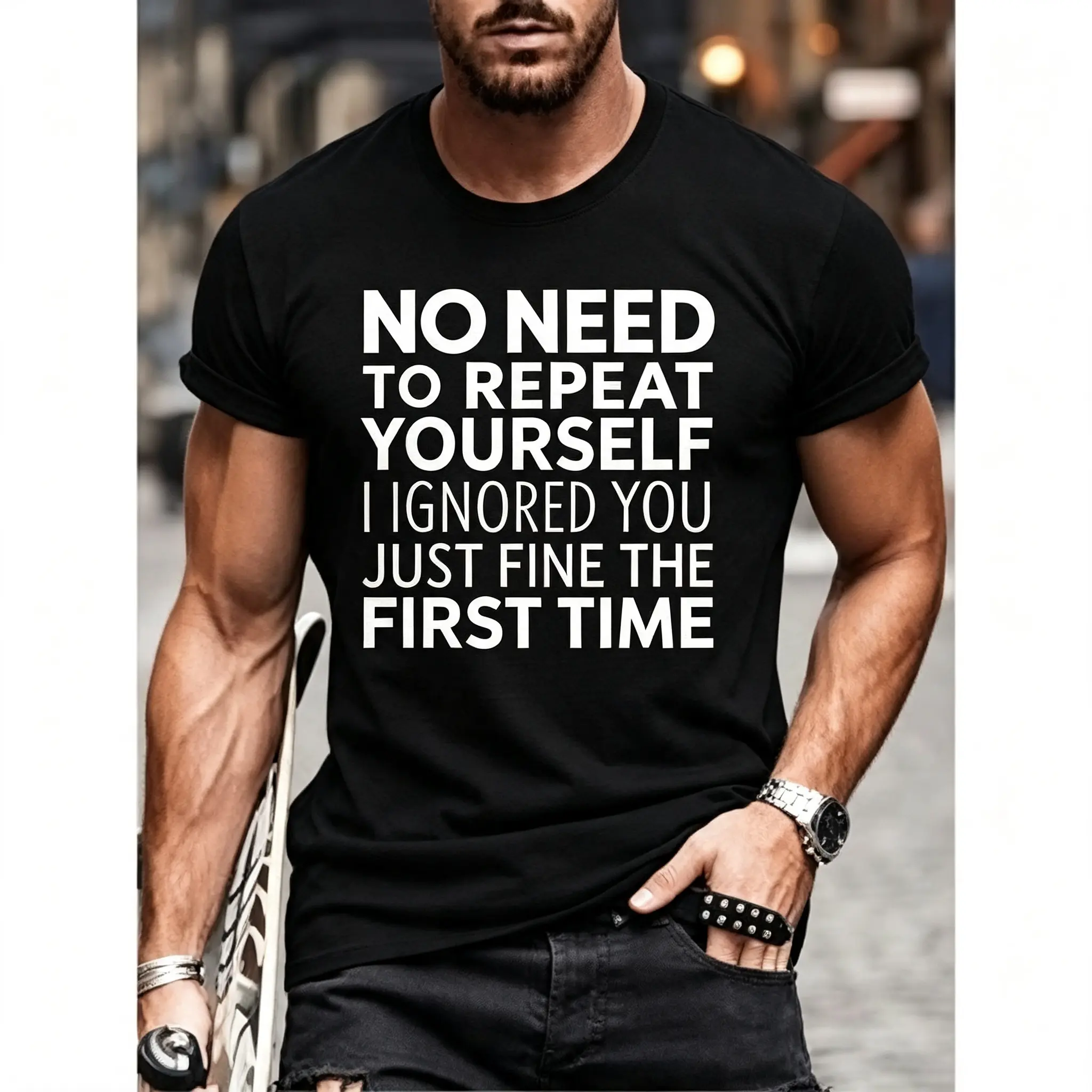 No Need To Repeat Yourself Graphic T-Shirt, Cute Fashion Outfit for Him Her, Comfort Cotton Top, Perfect Valentine's Day Gift, Birthday Present For Friends Family, Oversized Style, Funny Sarcastic Quote Tee, Best Gift For Introverts, Gag Gift Idea