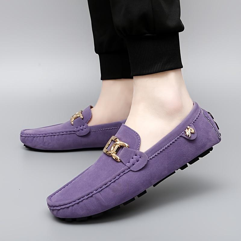 [Microfiber Fashion Loafers] Non-Slip Durable Microfiber Synthetic Upper Fashion Loafers| Rubber Sole, Casual Slip-On Shoes for Men and Women - Solid Color, All-Season Wear