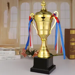 1pc Metal Large Trophy, Golden Color Award for Sports, Tournaments, Competitions, Soccer Football League Match Trophy, Teamwork Award