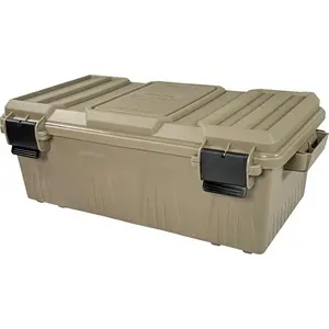 ACDC30 Divided Ammo Crate Utility Box, Outdoor Gear & Tool Storage, Water- Resistant, Stackable, Snap Latch, 21"x11.2"x7.5", USA Made, Dark Earth