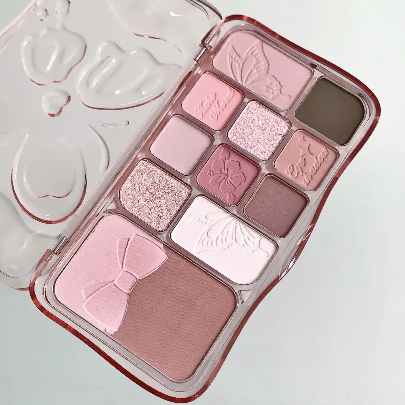 Keke mood Butterfly 12-color eyeshadow palette with soft low-saturation shades. Smooth blendable texture, perfect for daily commute makeup, a must-have palette for beauty beginners, Cosmetic Palette