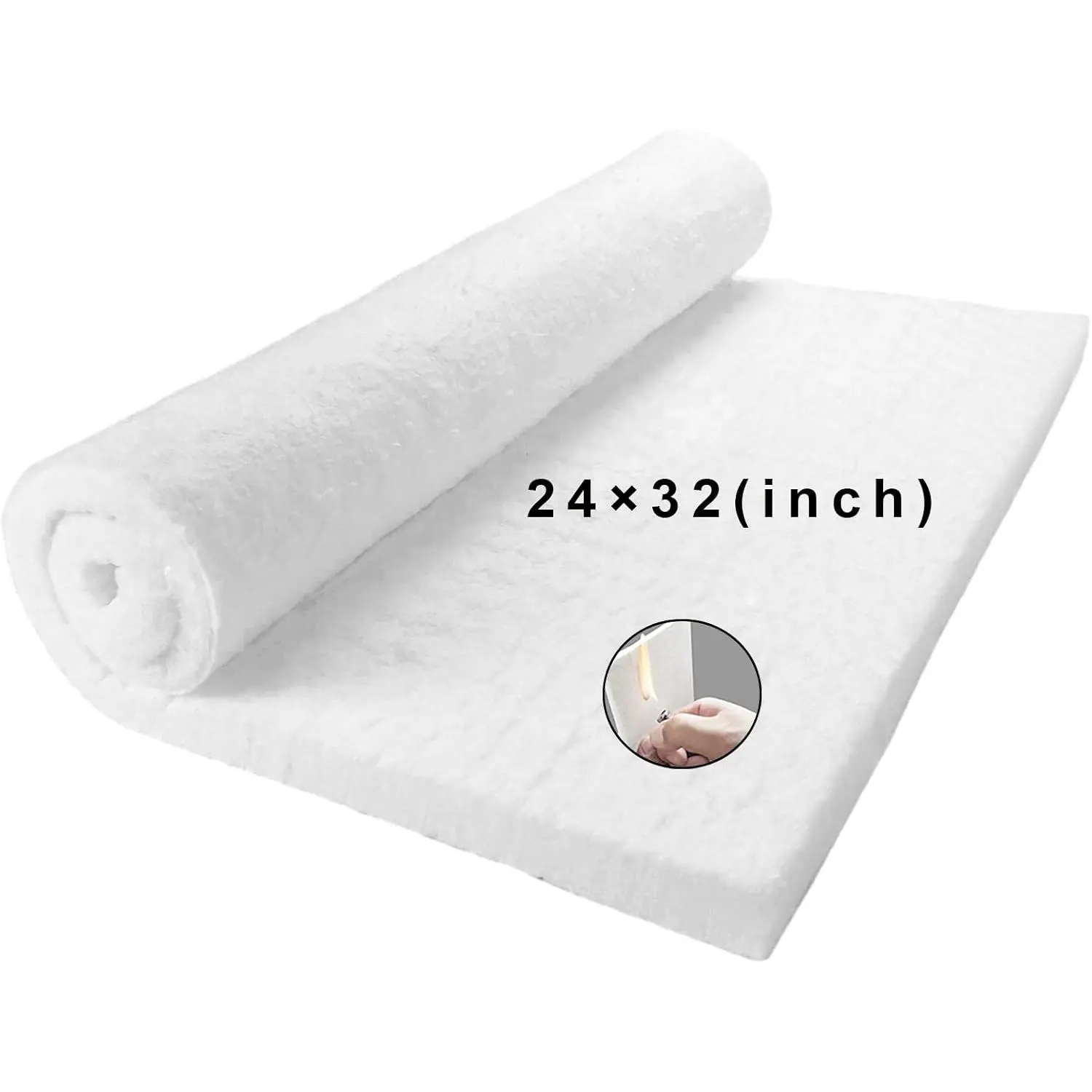32" x24" x1" (Thick) Ceramic Fiber Blanket Fireproof Insulation Baffle Rated to 2400F, High-Temperature Resistance for Oven Stoves, Kilns, Forges