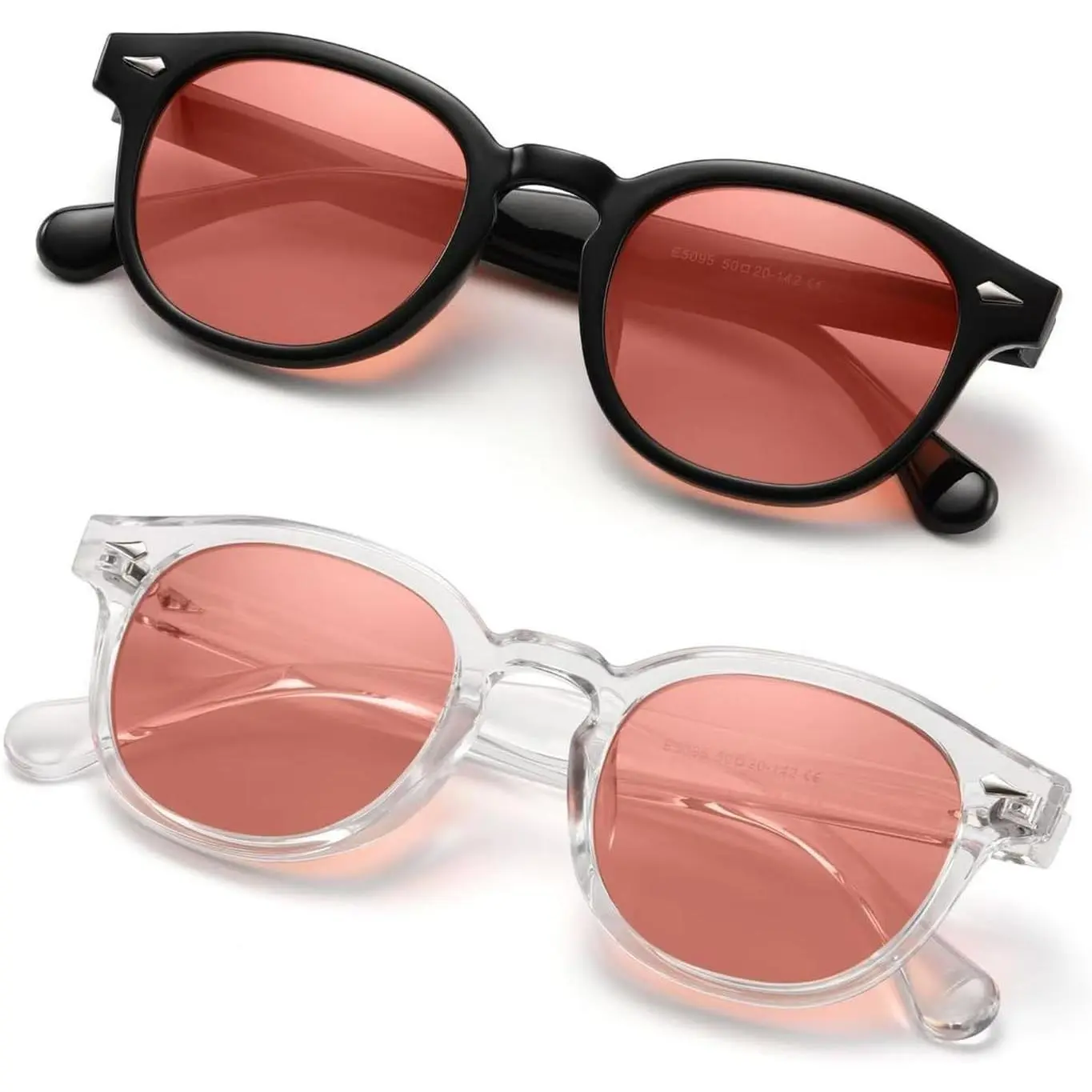 Women's Fluorescent-41 Pink Tinted Migraine Glasses, Light Sensitive Eyewear for Indoor/Outdoor Photophobic Wear (2 Pack)