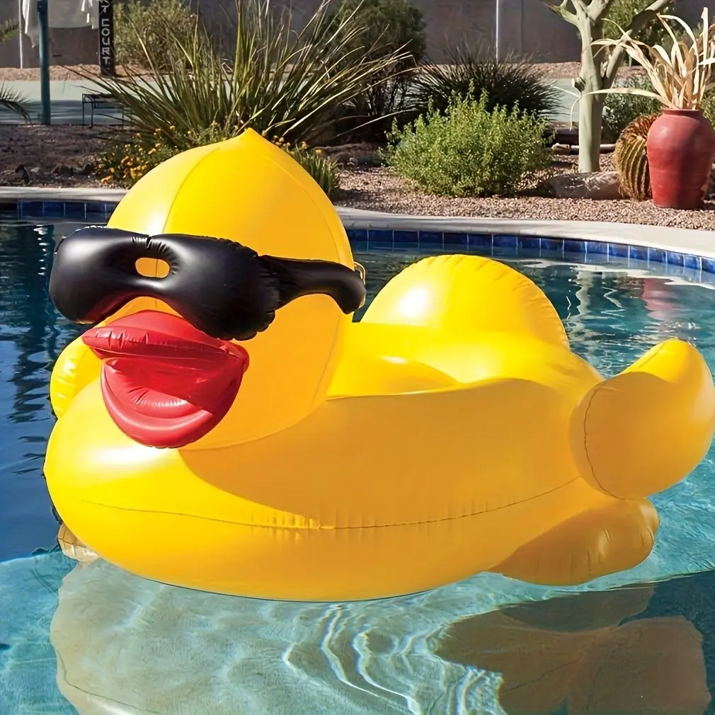 Adult Large Duck Pool Float, 67-Inch Xxl Inflatable Raft with 16-Inch Beach Ball, Outdoor Lake River Beach Pool Party Water Lounge Pad, Pool Floats Lounger