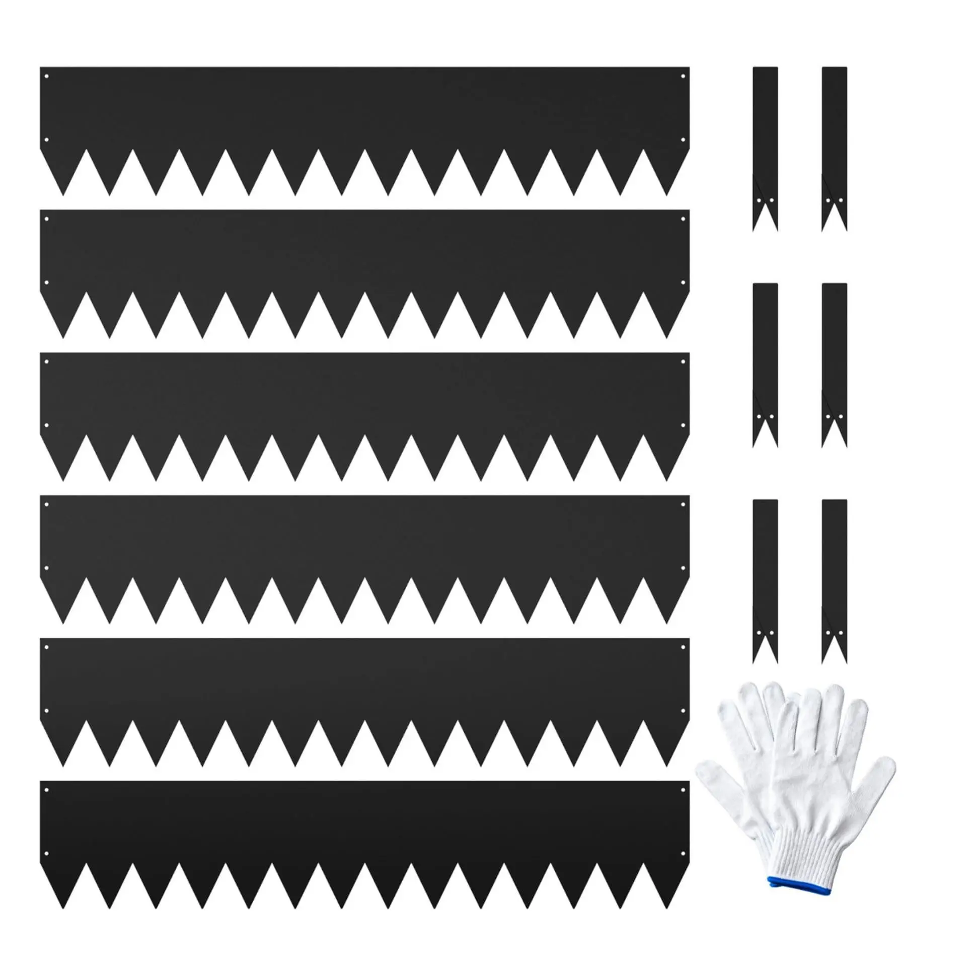 Garvee Set of 6 Cor-Ten Steel Garden Edging Borders with Painted Finish, Each 101.6 cm Long x 20.3 cm High, Hammered Gauge Metal with 8 Clips and Gloves Included for Durable Outdoor Use