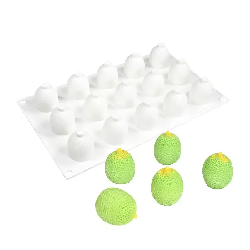 15-Piece Watermelon Silicone Mold, 3D Fruit Mousse Cake Mold, Chocolate Ice Cream Jelly Pudding Mold, DIY Baking Dessert Tool, Valentine's Day Christmas Dessert Mold, Jello Molds