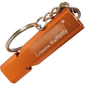 Orange Whistle  Two Tube for Loud Crisp Sound - Alert Whistle with Lanyard