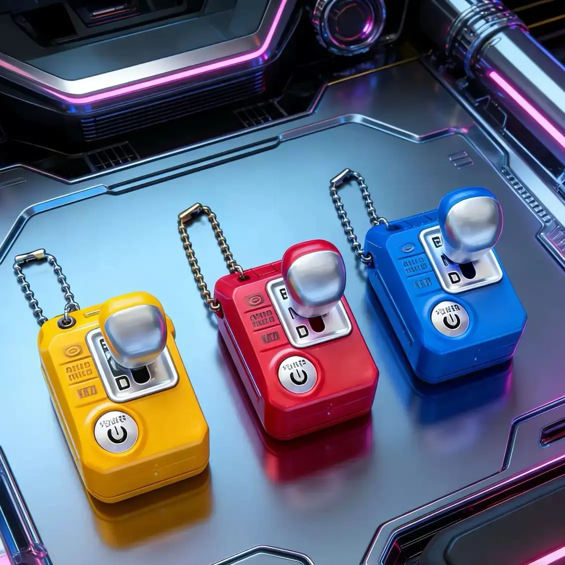 Nylon Blend Gear Shift Sound Keychain, Stress Relief Toy with Voice Speaker, Mini Simulation Gearbox Key Pendant with Reverse Sound Effects, Mini Sized Products