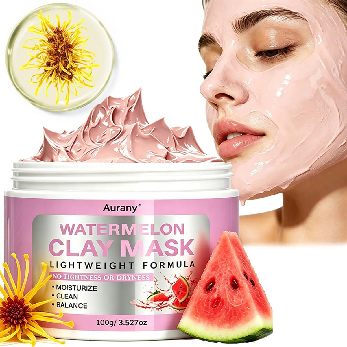 1PC-Clay Mask For Face, Deep Pore Cleansing Mask, Mud Mask, Clay Face Masks Skincare，Lightweight Formula, Silky Texture, Deep Cleansing, Locks In Moisture, Softens Skin, Brightens Complexion, Suitable For All Skin Types-100G