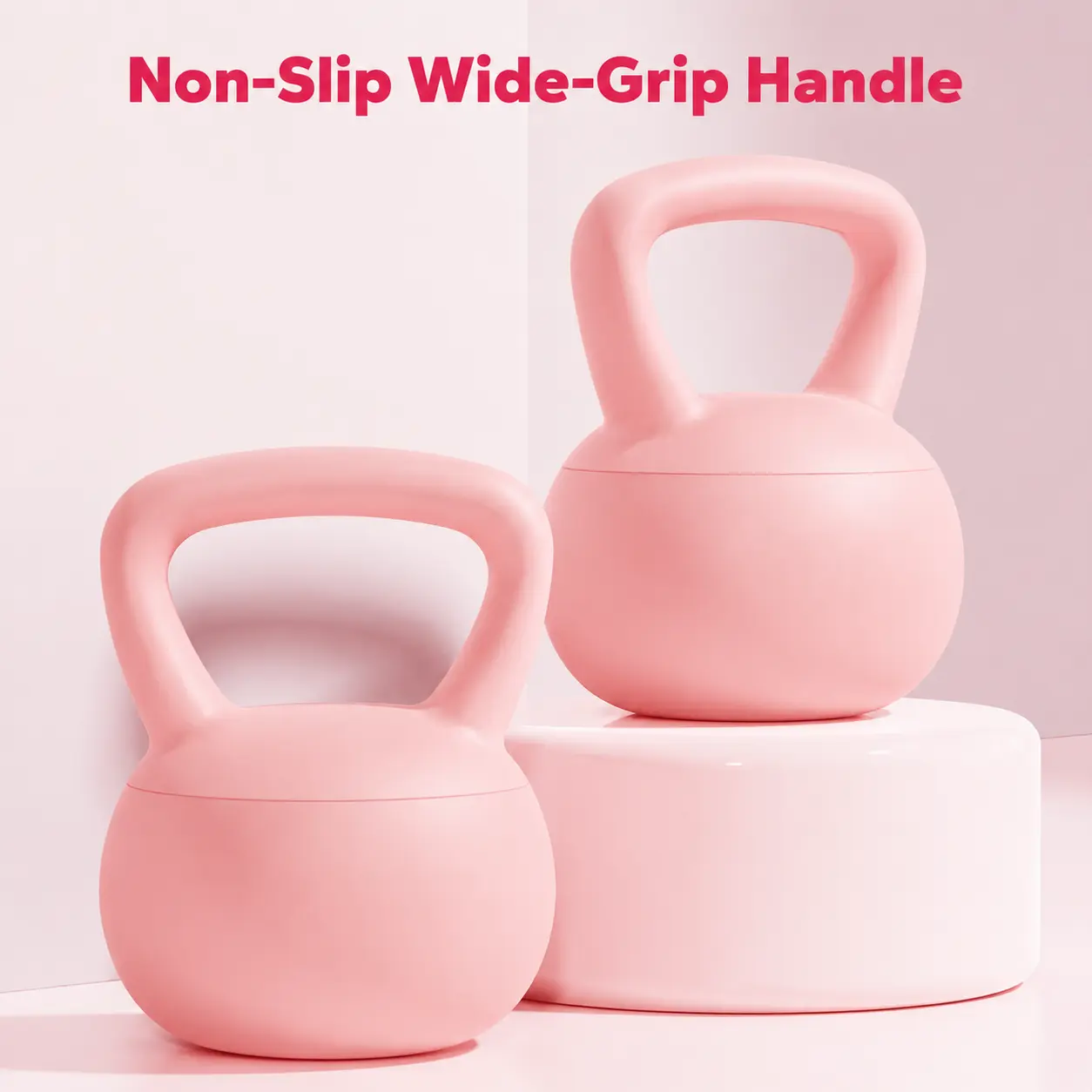 Soft Kettlebell, Non-Slip Wide Grip Handle, Soft Flat Base with Shock Absorption, Fine Mineral Sand Filled, Premium Kettlebell for Home Strength Training