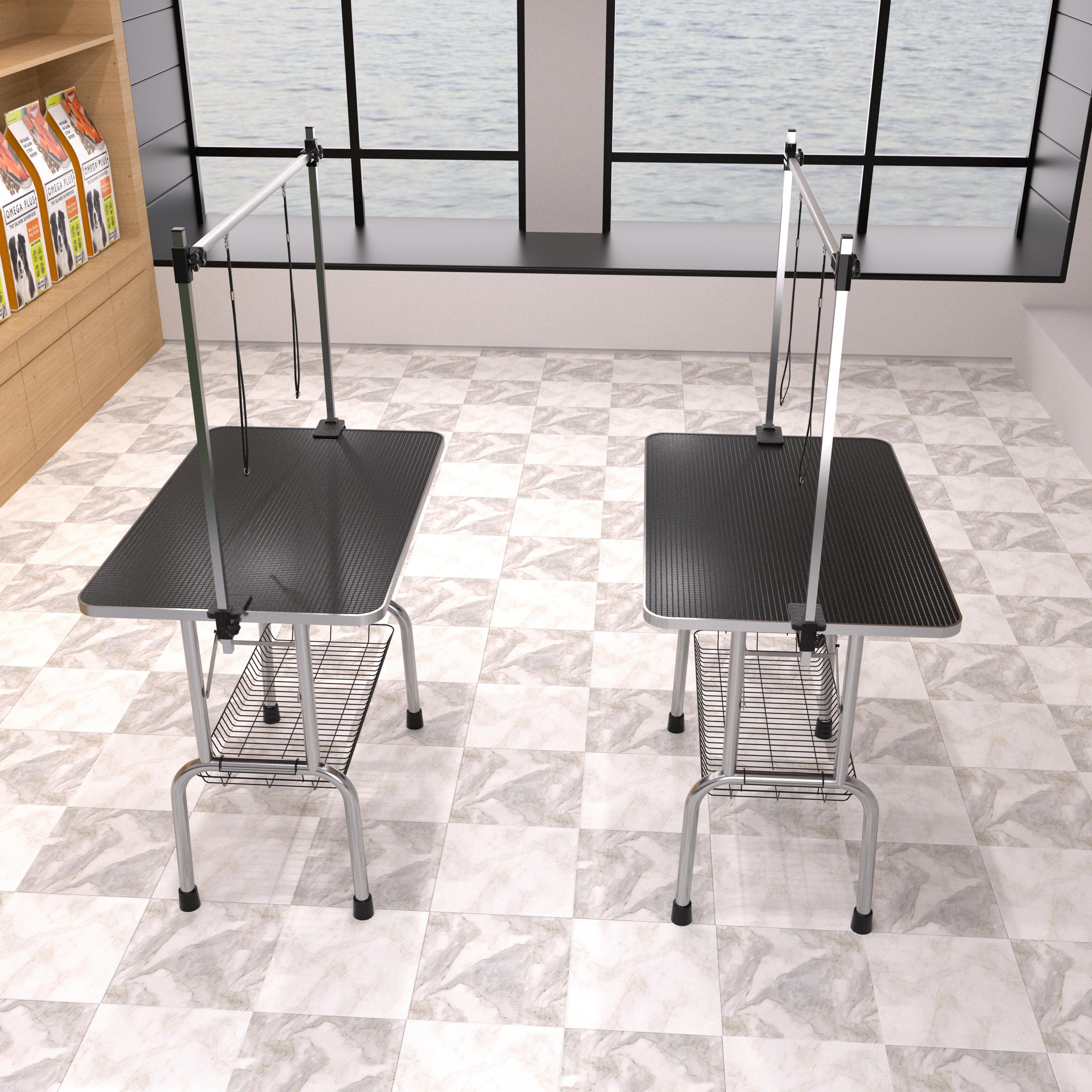 ARCH Large Grooming Table for Pet Dog and Cat with Adjustable Arm and Clamps Large Heavy Duty Animal grooming table, 42''/Black   WL