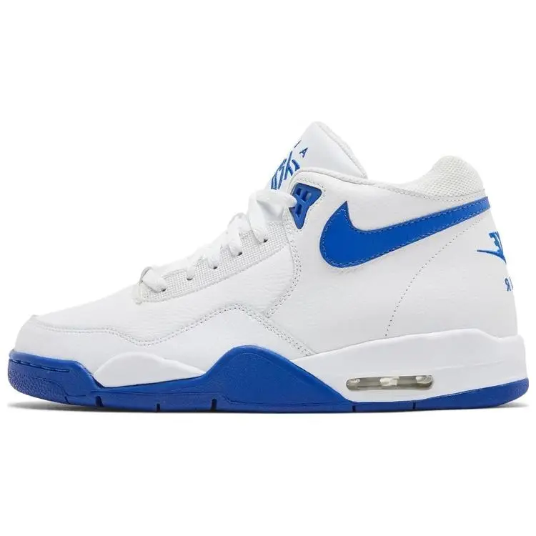 Nike Flight Legacy Men's Mid-Top Retro Basketball Shoes White Blue Casual Trainers