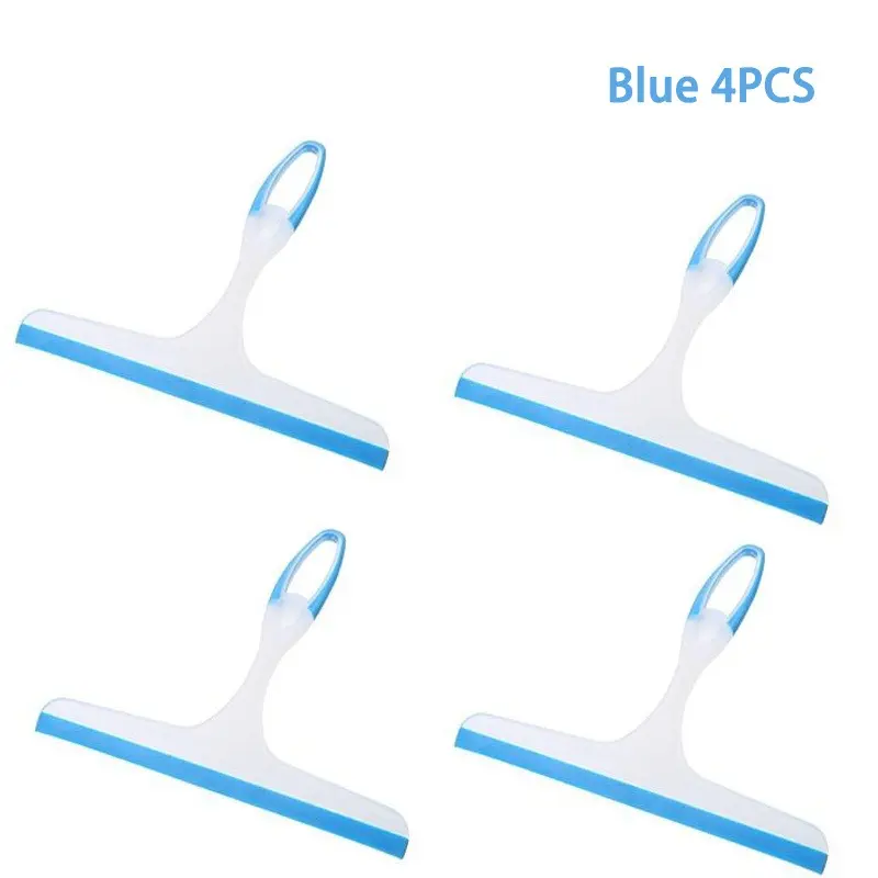 4 sets of household glass wipers, bathroom and toilet window cleaning wipers, silicone wiper tool with no residue effect