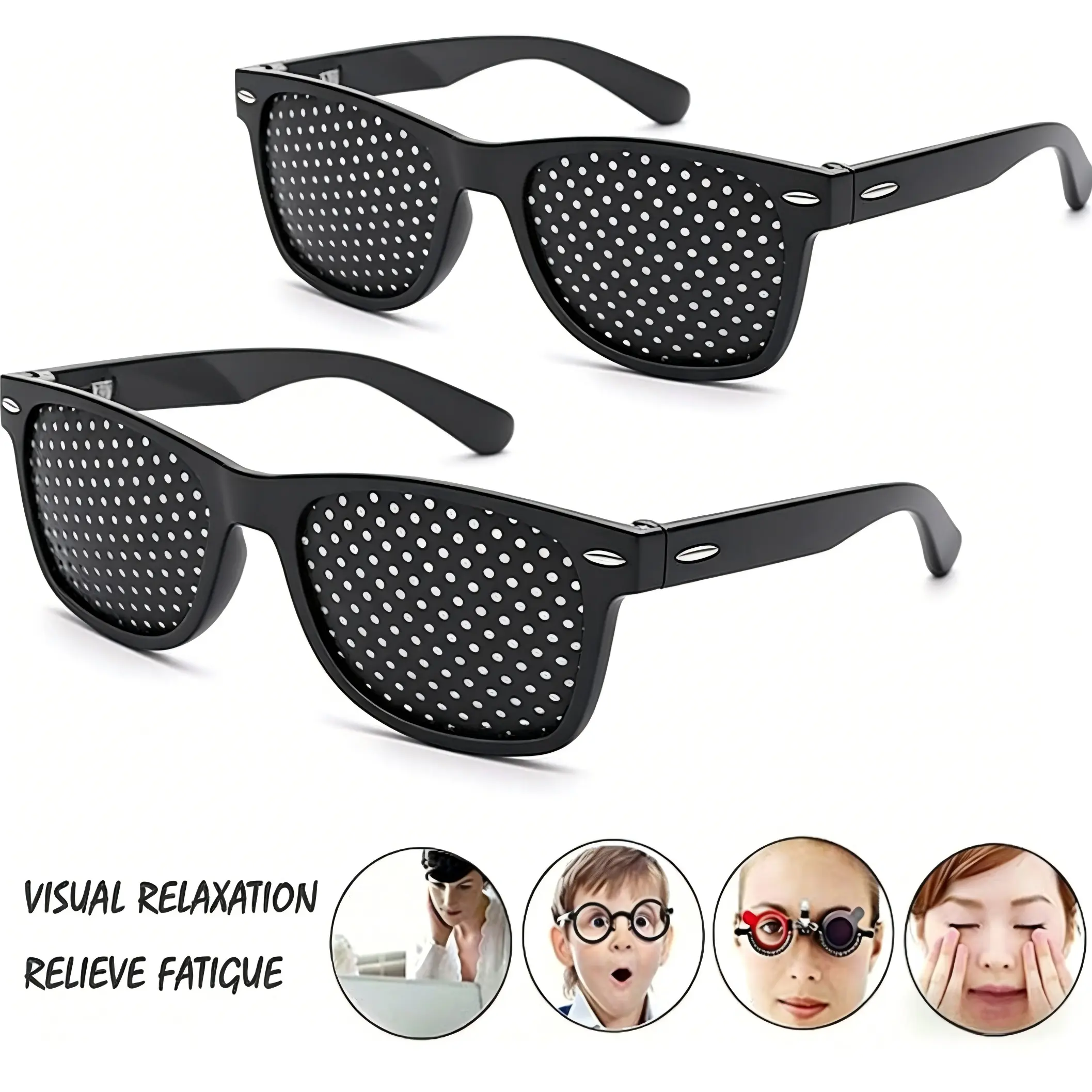 Unisex Retro Pinhole Glasses, Full Rim Plastic Vintage Eyewear for Daily Outfits, Screen Eye Strain Relief & Vision Training, Daily Wear, Accessories For Women