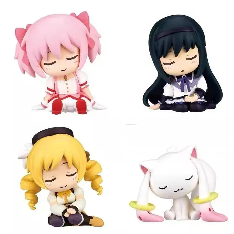 Puella Magi Madoka Magica 4 Pcs Gashapon Action Figures - Kaname Madoka, Tomoe Mami, Akemi Homura, Incubator Chibi Anime Collectibles for Anime & Manga Fans (Toys & Hobbies, Dolls & Stuffed Toys Category)