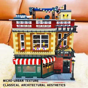 4335PCS Street View Movie Scene Modular Building Blocks City Model Set With Coffee Shop DIY Assembly Urban Architecture Bricks Detailed Street Scene Toy Home Display Decor Ideal Collection Gift