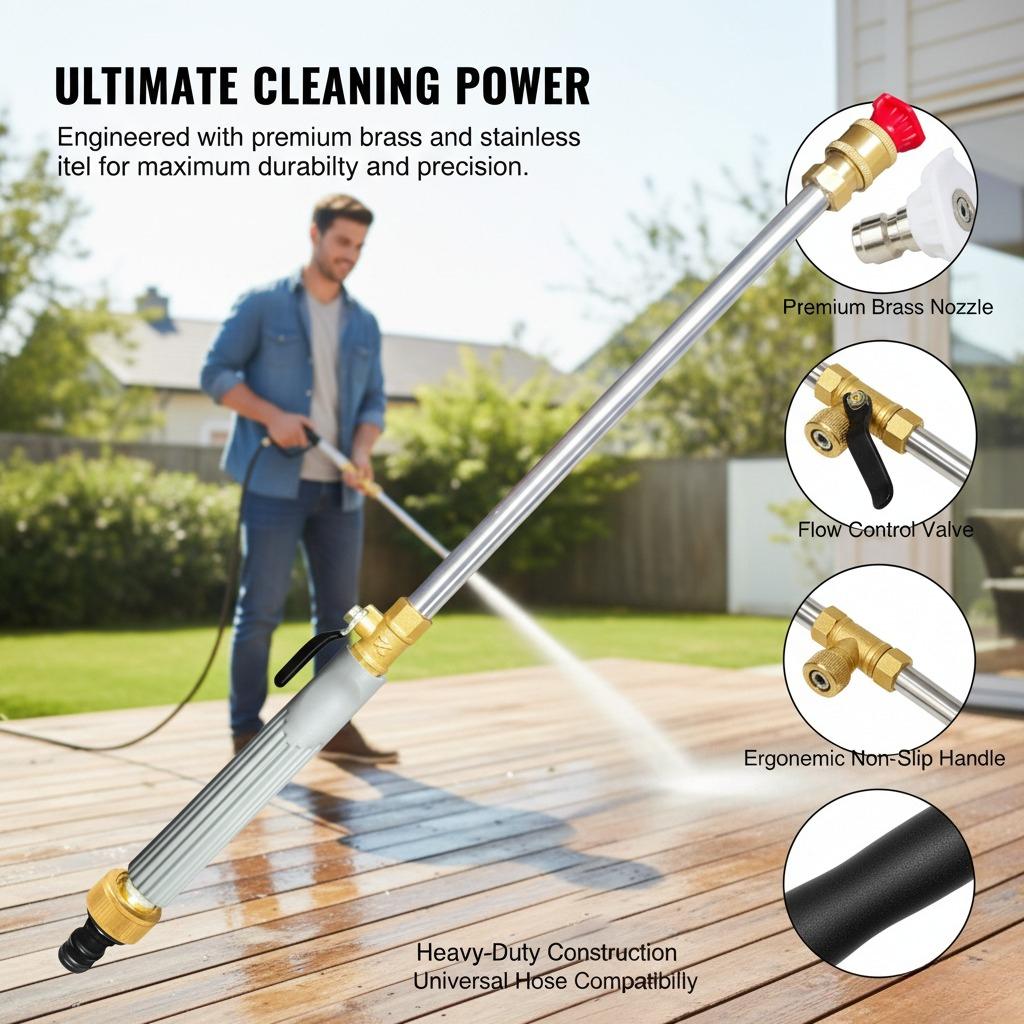 Portable High Pressure Car Wash Gun | Outdoor Cleaning Tool for Garden & Camping