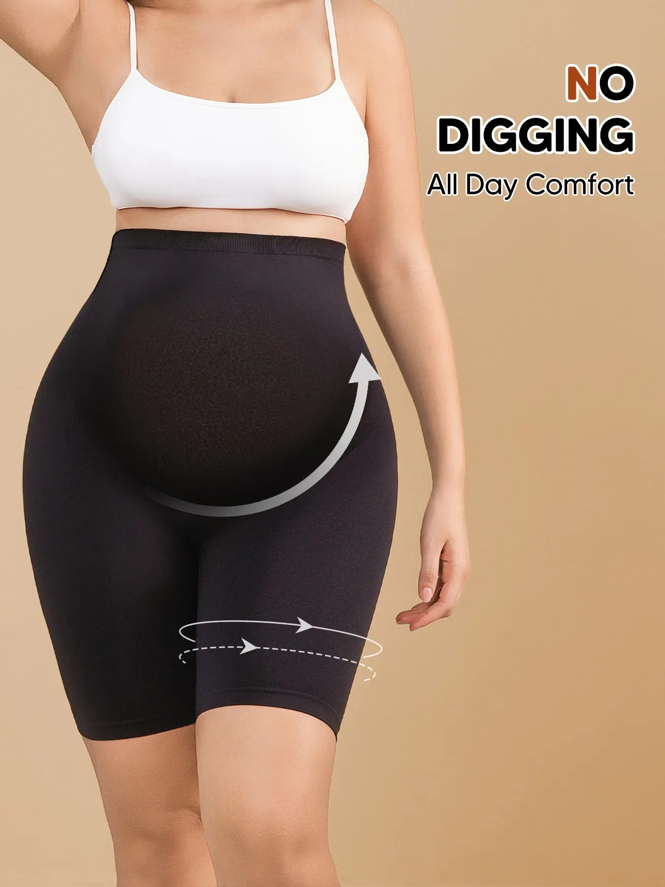 1/2 Pcs Women’s Seamless Maternity Biker Shorts, Over-the-Belly Support High-Waist Pregnancy Yoga Shorts, Breathable 4-Way Stretch for Workout & Daily Wear