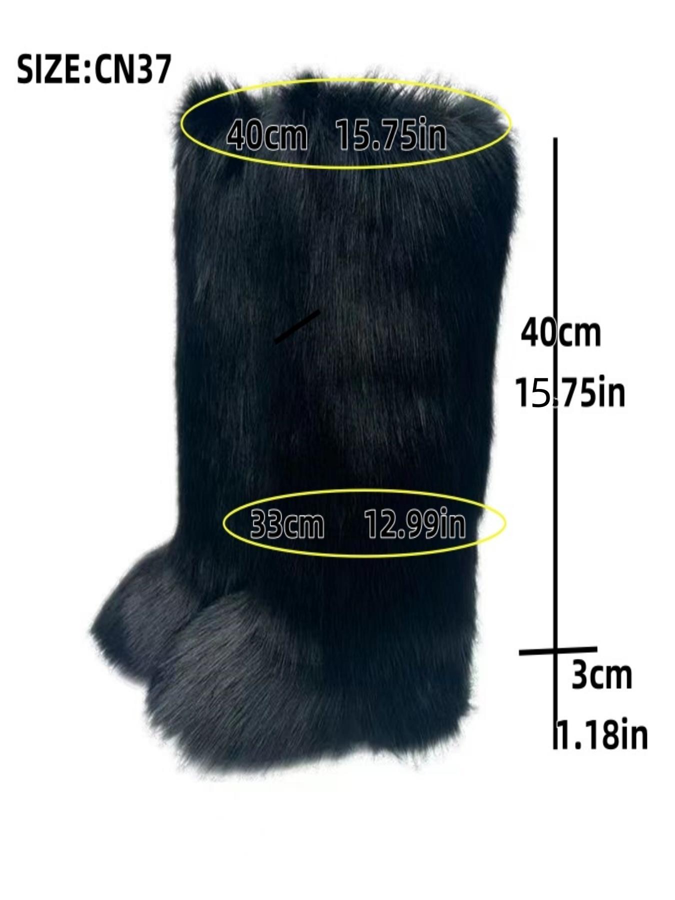 Fashionable Long Tube Snow Boots for Women, New Trend All-match Plain Plush Knee Boots, Y2k Style Fashion Snow Boots for Women, Trending Shoes shaggy boots 2000s shaggy boots, Casual Warm Boots, Fluffy Snow Boots, Boots With Fur
