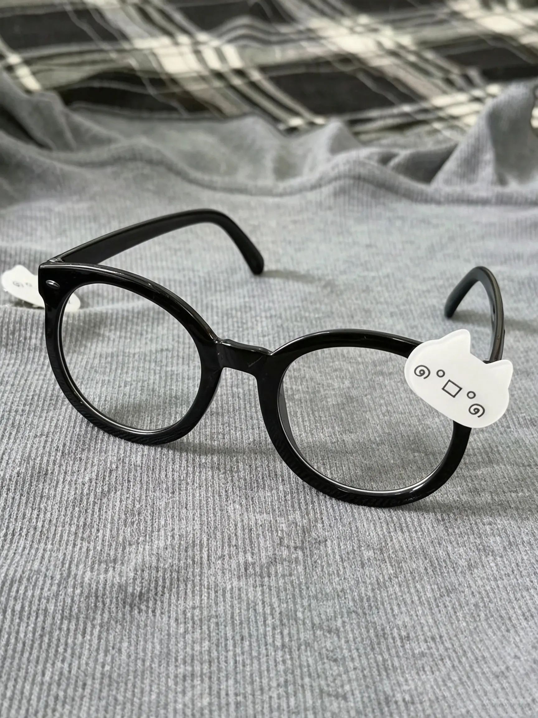 Round Frame Transparent Decorative Glasses, Cute Cartoon Cat Design, Millennial Sweet Style, Unisex Fashion Accessory