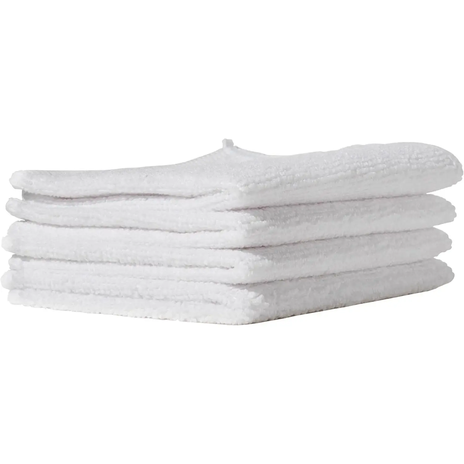 Pack of 4 White Microfiber Car Cleaning Cloths - 20x25cm, Lint Free, Washable for Automotive Cleanliness & Daily Use