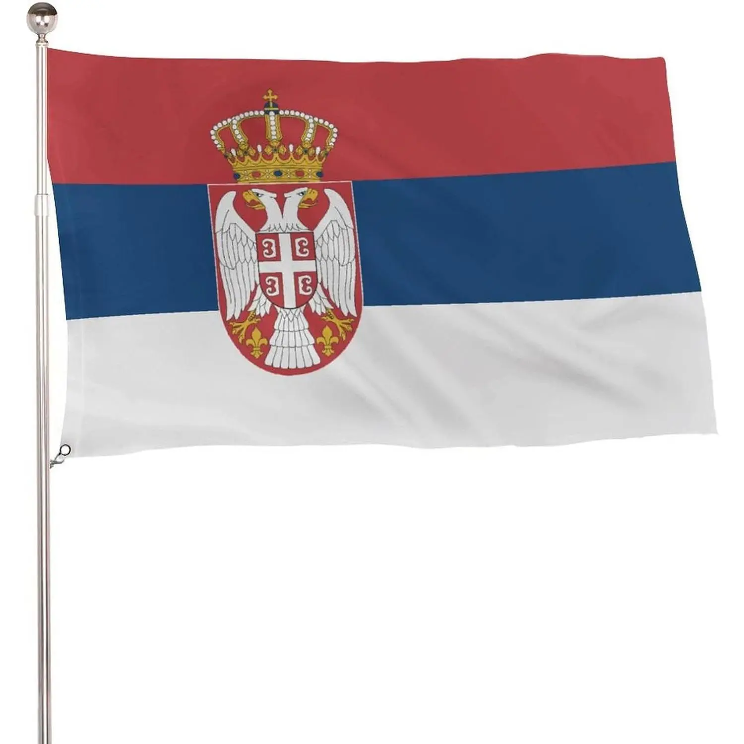 Serbia Flag 115D Polyester 5x3 Ft with 2 Metal Eyelets