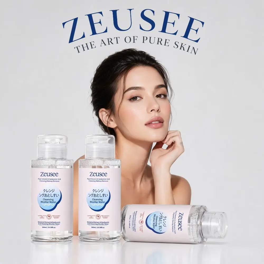 Hyaluronic Acid Makeup Remover Cleansing Water  Lightweight Hydrating Moisturizing Micellar Cleansing Water Gentle Non Tightening 300m