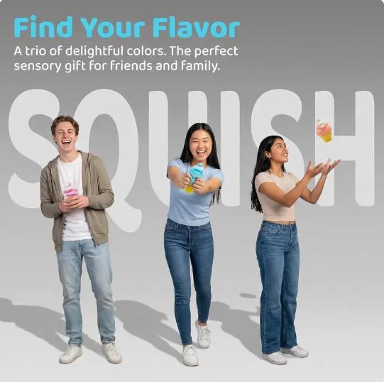 Needoh Cute Ice Cream Squishy Fidget Toy – Slow Rising Sensory Stress Relief Dough Ball, Creative Easter Basket Stuffer, Fun Gift for Kids & Adults