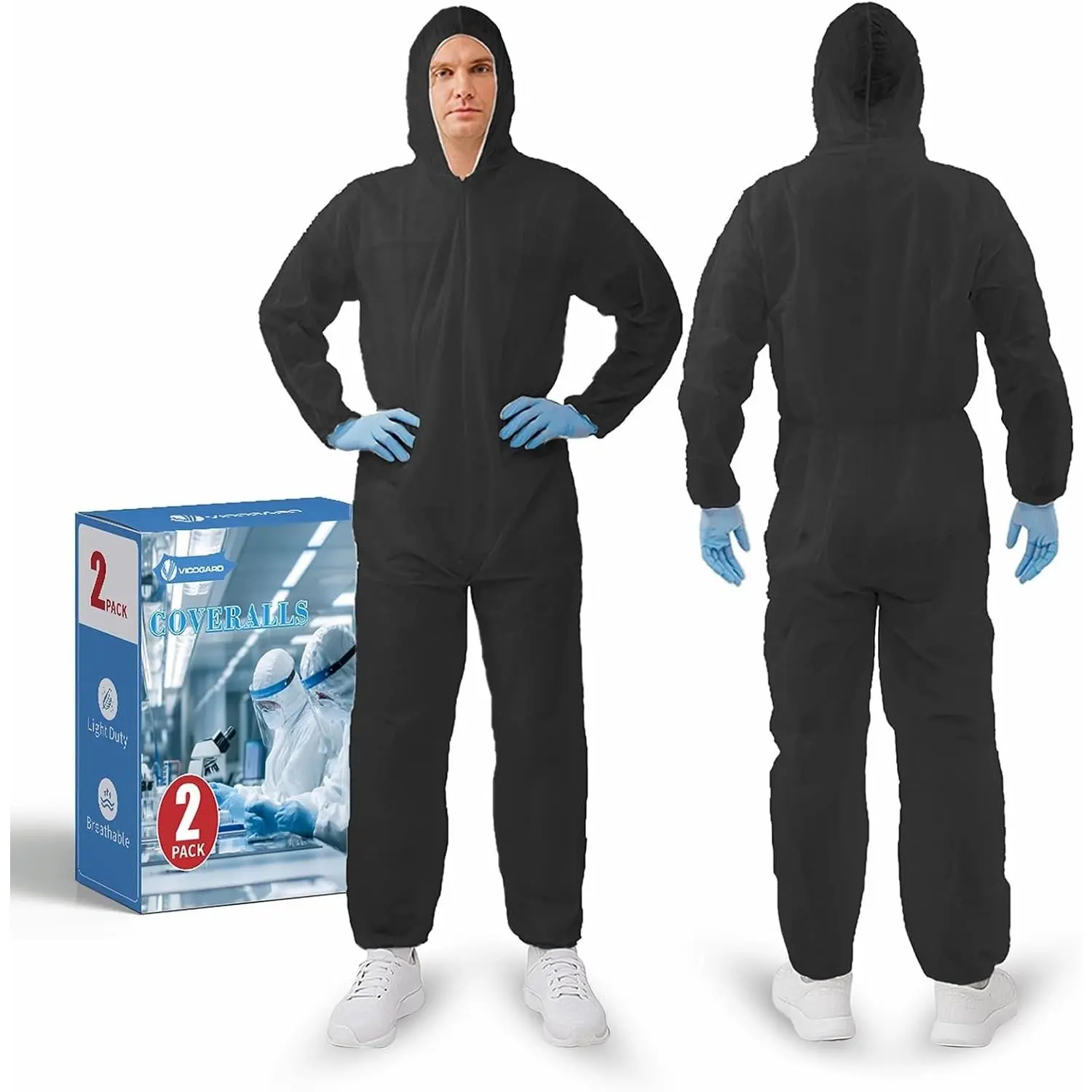 Hazmat Suits,10 Colors Options Disposable Protective Coveralls, Paint Suit with Elastic Wrists Ankles and Hood