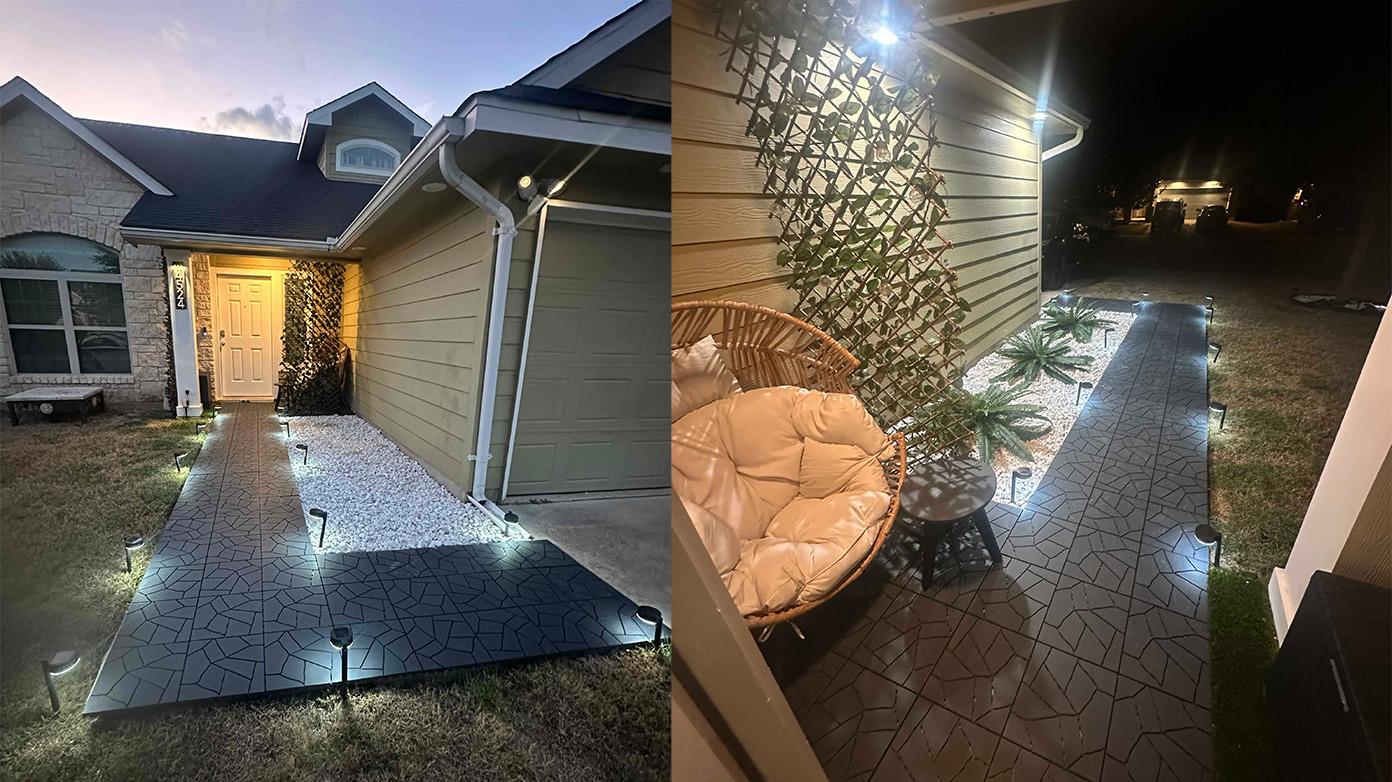 Stone Style 12" Patio Deck Tiles, DIY Module Interlocking Decking Tiles Floor Tile Outdoor and Indoor,Easy and Quick Installation Court Tiles for Porch Poolside Balcony Backyard 44pcs,dark gray