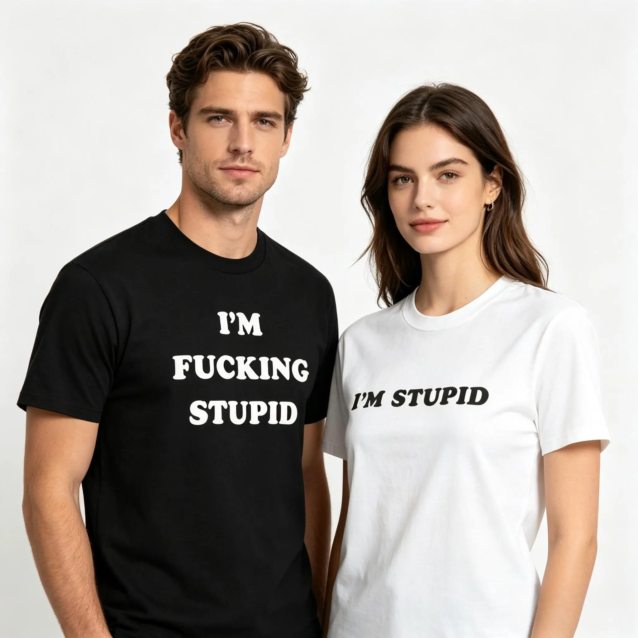 I'm Fucking Stupid & I'm Stupid - Matching Shirts for Funny Couples, Valentine's Day Shirts, Matching Outfits