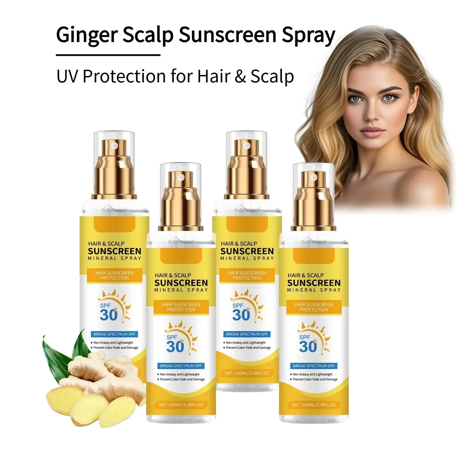 Scalp Protection Spray for Outdoor Hair Care SPF 30, Gentle Scalp Defense, To Prevent Sunburn And Scalp Sunburn and Tanning Protector,Summer Sun Protection,Beach Essentials, Sunscreen Spray, Hair Care Products