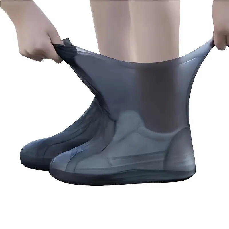2PCS Waterproof Reusable Shoe Covers, Non-Slip Durable Elastic Rain Boot Covers for Men and Women, Portable Rubber Overshoes for Outdoor Walking and Camping, Holiday Gift for All Ages