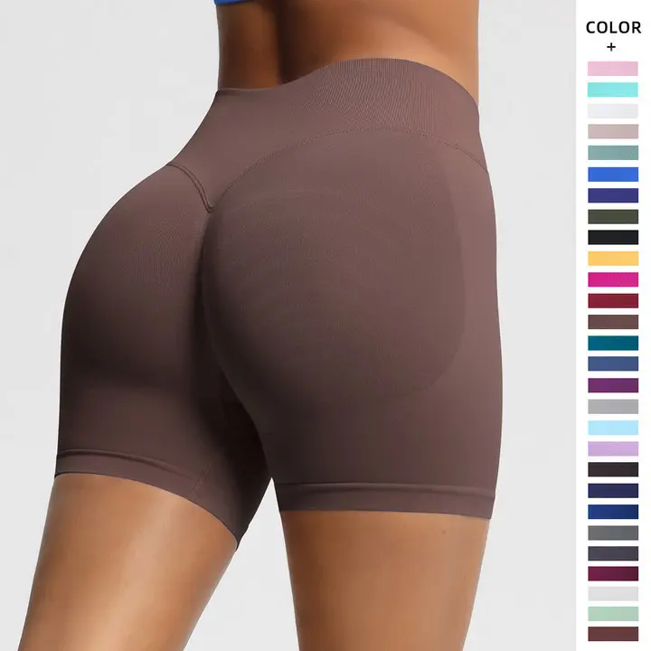 Women's High-Waisted Seamless Fitness Shorts - Tight, Quick-Drying, Peach Hip-Lifting Yoga Shorts for Sports & Outdoor Activities