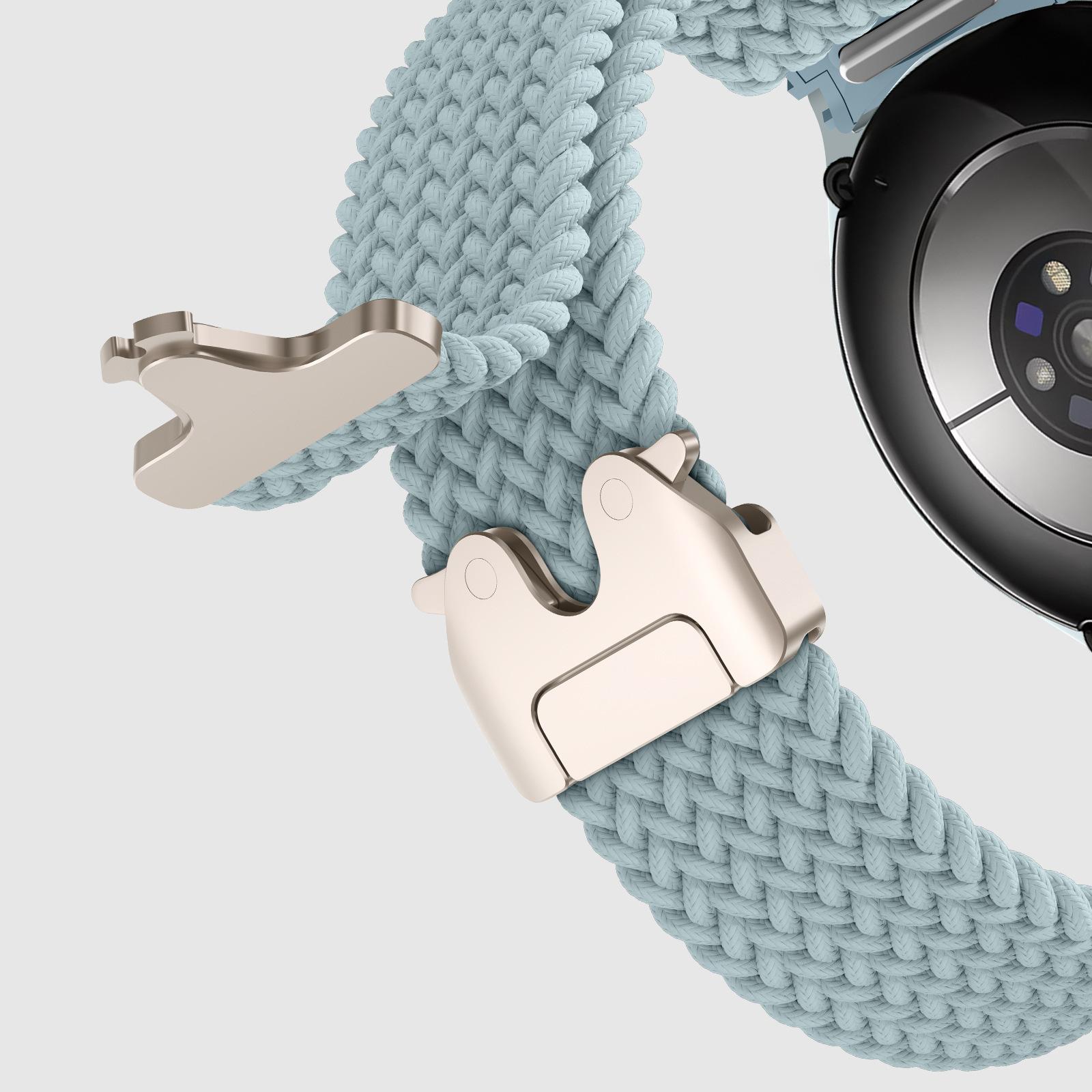 Compatible with Samsung Watch 7 — Parachute Buckle, Nylon Braided Rainbow Loop Sports Watch Band