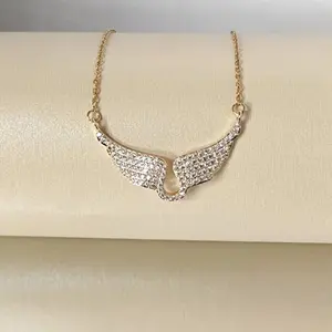 Women's Simple Fashionable Zirconite Wing - Angel Motif, , Bling, Clavicular Layered , Ideal Birthday/Festival for / , Angel Motif , streetwear dainty he fall deal lette c exqu Elega sum tiara sil Versatile size -Plated Jesu letter nec evr them stack wear