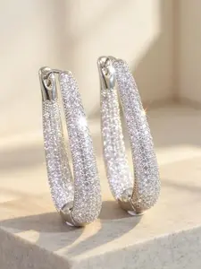 Style Rhinestone Teardrop Large Earrings, Unique Design Slimming Commuter Party Two-Wear Studs, Fashionable Jewelry Accessories